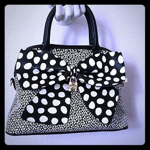 Betsey Johnson Navy & White Handbag